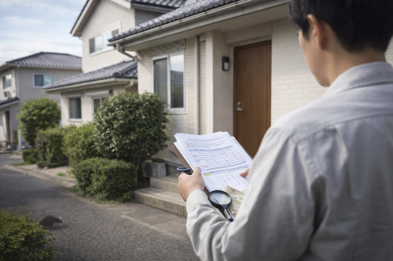 害獣駆除業者の選び方をイメージした一戸建て住宅外観と見積もり確認の写真風画像